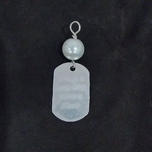 Handmade Hammered "I have a good heart but this mouth" Silver Toned Pendant - Picture 3 of 3